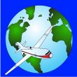 The Plane, moving around globe 
