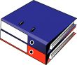 Two binders red and blue