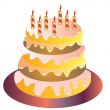 The Festive cake with burning candle