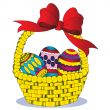 basket with egg and bow