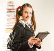 Teen girl with electronic book