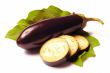 eggplant with Leafs on white