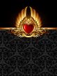  ornate frame with golden heart 