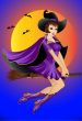 witch flying on a broomstick