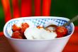 Breakfast strawberries with cream