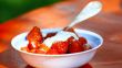 Breakfast strawberries with cream