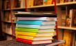 Stack books with electronic book reader