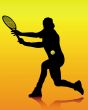 black silhouette of a tennis player