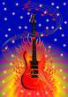 music background with guitar and fire