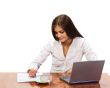 Young attractive student with laptop