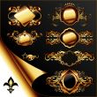 set of ornamental golden labels