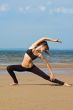 Exercising on the beach