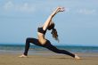 Exercising on the beach