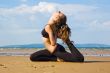 Exercising on the beach
