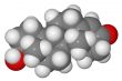 Space-filling model of testosterone molecule