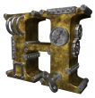 steampunk letter h