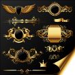set of ornamental golden labels