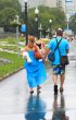two in the rain