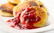 Pancakes with cranberry jam