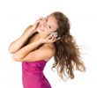 beautiful girl listening to music