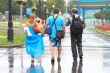 three in the rain