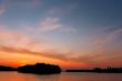 Multicolour cloudscape over reservoir