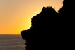 sunset behind the mountain