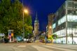 Night street and church