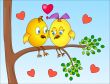 two little birds in a tree