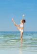 Exercising on the beach