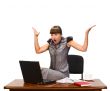  businesswoman with cap of coffee and laptop