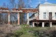 destroyed building with Doric column