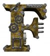 steampunk letter f