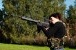 beautiful girl with a gun