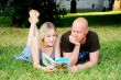 Young married couple in park
