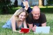 Young married couple in park