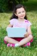 The little girl with the laptop
