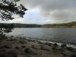 Beach with stones on Ladoga lake