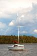 Landscape with yacht.
