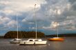 Landscape with yachts.