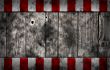 planks with warning stripes