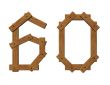 wooden number sixty