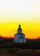 Russian chapel on sunset