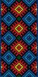 folk Rectangular Frame Cross-stitch on black