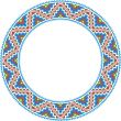 vector folk round Frame Cross-stitch