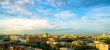 Moscow city center evening skyline