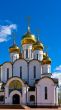Classical orthodox cathedral with golden domes