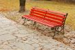 Red bench in park