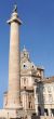 Traian column and church in Rome, Italy