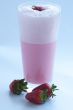 Strawberry Milkshake with fresh strawberries